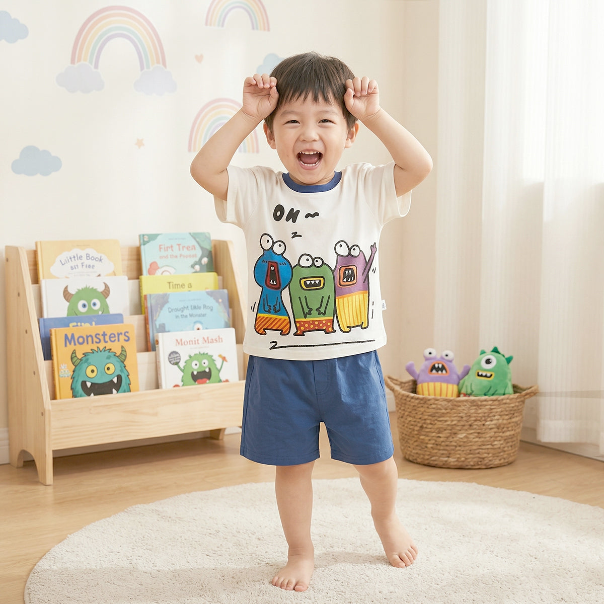 Playful pure cotton top set for children (ON~)