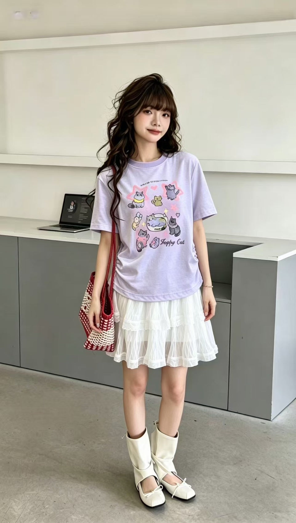 Soft and Cute Doodle Cat T-Shirt
