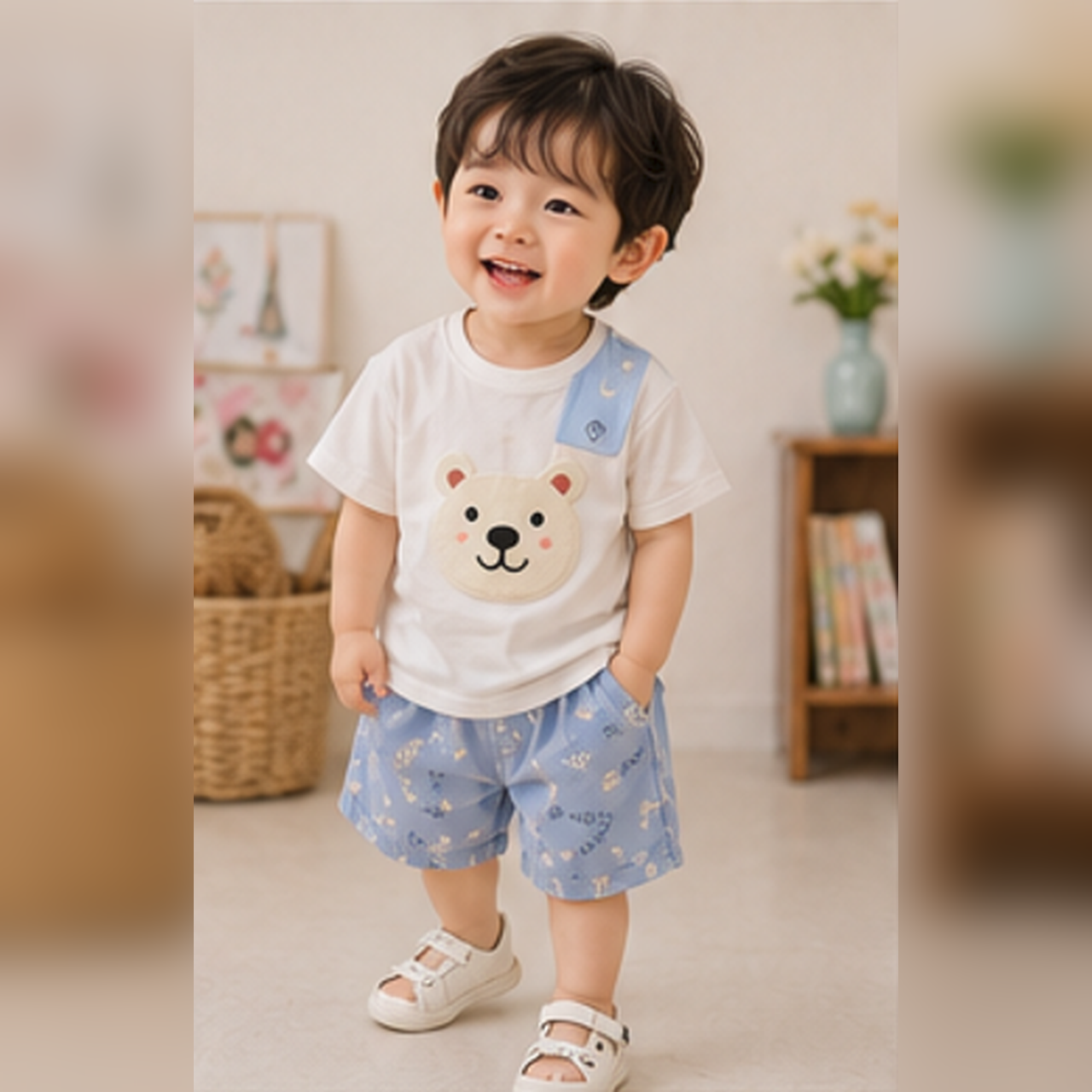 小熊藍天夏日套裝